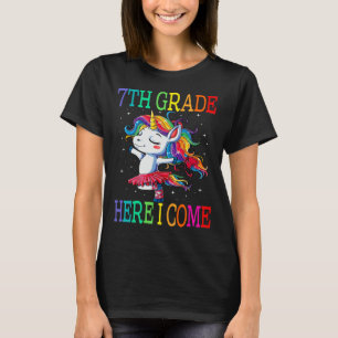 7th Grade Here I Come Unicorn Back To School T-Shirt