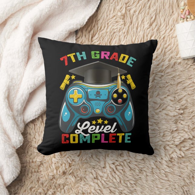 7th Grade Level Complete Graduation Gaming Gamer Cushion (Blanket)