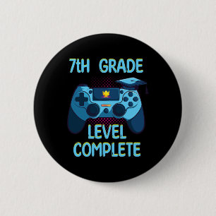 7th Grade Level Complete Last Day Of School Funny  6 Cm Round Badge