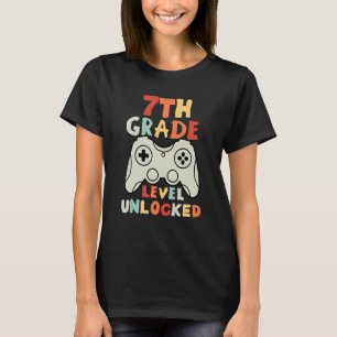 7th Grade Level Unlocked Gamer First Day Of School T-Shirt