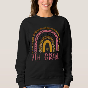 7Th Grade Rainbow Leopard Back to School Student T Sweatshirt