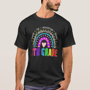 7th Grade Rainbow Leopard First Day Back To Scho T-Shirt