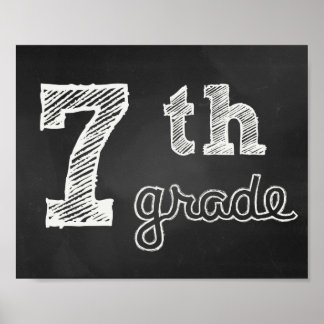 7th grade Sign - Chalkboard