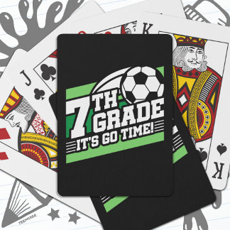 7th Grade Soccer Football First Day Back To School Playing Cards
