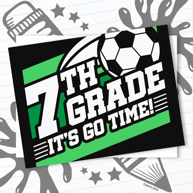 7th Grade Soccer Football First Day Back To School Postcard (Creator Uploaded)