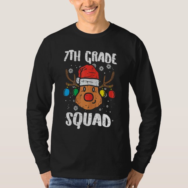 7th Grade Squad Reindeer  Teacher Christmas  1 T-Shirt (Front)