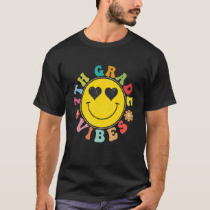 7TH Grade Vibes Happy Face Smile  Back To School T-Shirt