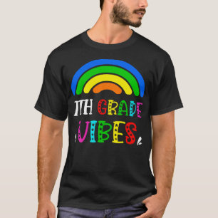 7th Grade Vibes Rainbow Back to School Kids Teache T-Shirt