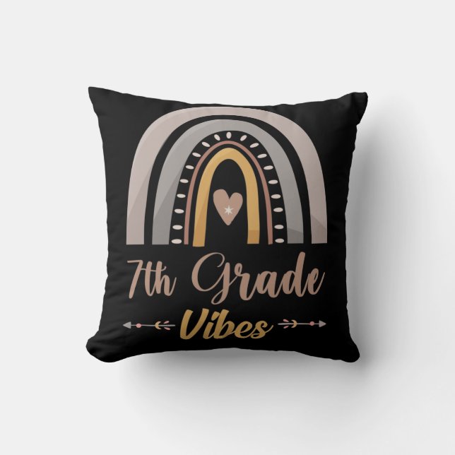 7th Grade Vibes Seventh Grade Back to School Cushion (Front)