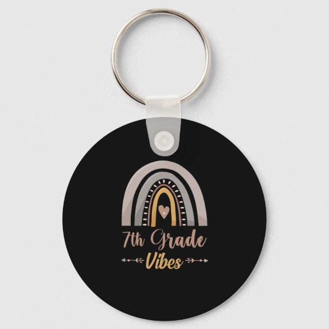 7th Grade Vibes Seventh Grade Back to School Key Ring (Front)