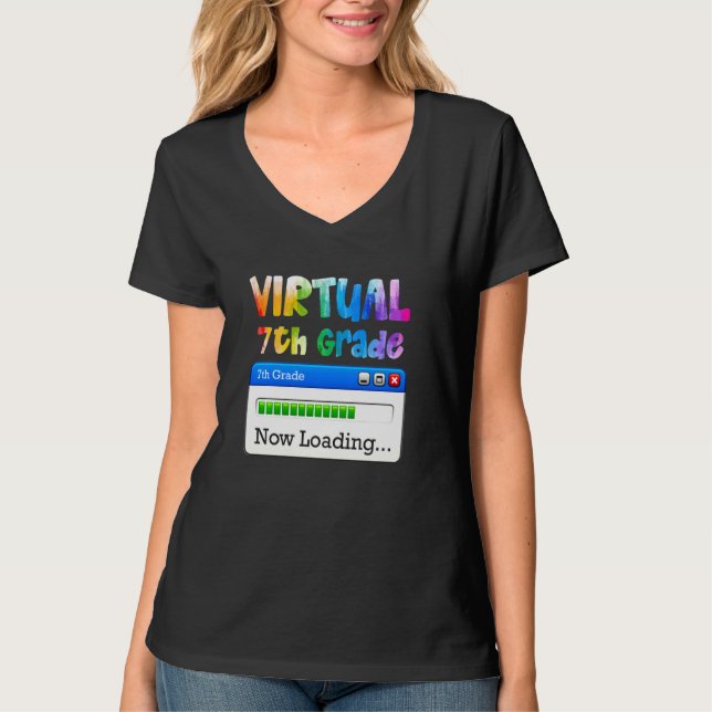 7th Grade Virtual 7th Grade Now Loading Back To Sc T-Shirt (Front)