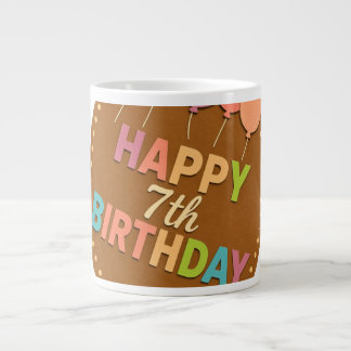 7th happy birthday large coffee mug