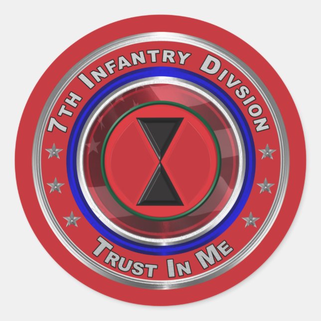 7th Infantry Division “Bayonet Division” Classic Round Sticker (Front)