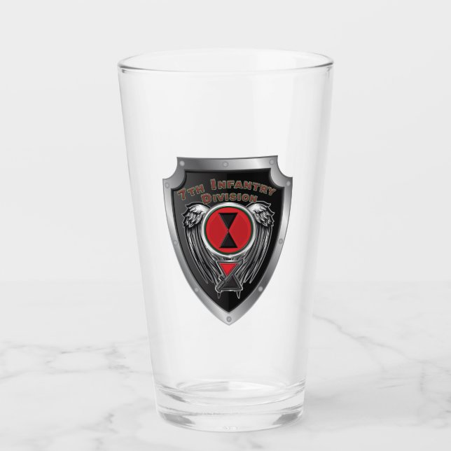 7th Infantry Division “Bayonet Division” Shield Glass (Front)