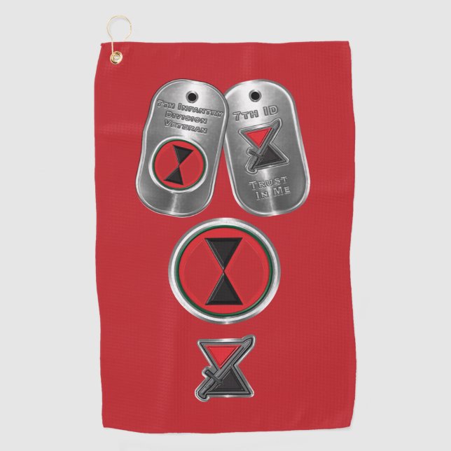 7th Infantry Division  Golf Towel (Front)