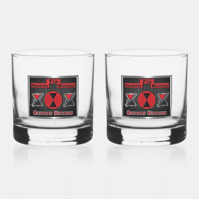 7th   Infantry Division Whiskey Glass (Front)