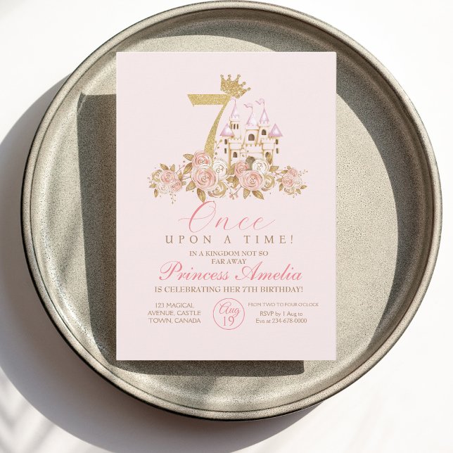 7th Little Princess Birthday  Invitation (Creator Uploaded)