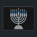 7th Night of Hanukkah Glitter Postcard<br><div class="desc">Hanukkah 2022 will begin in the evening of Sunday 18 December and ends in the evening of Monday 26 December</div>