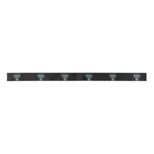 7th Night of Hanukkah Glitter Satin Ribbon