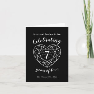 7th onyx wedding anniversary personalised card