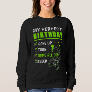 7th Perfect Birthday Boys Gaming 7 Years Old   Gam Sweatshirt