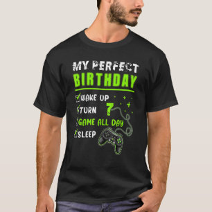 7th Perfect Birthday Boys Gaming 7 Years Old   Gam T-Shirt