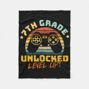7th Seventh Grade Unlocked Level Up Game Back To S Fleece Blanket