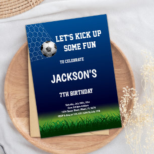 7th Soccer Birthday Invitations
