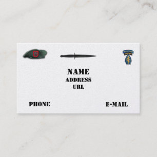 7th special forces green berets sf sof sfg recon business card