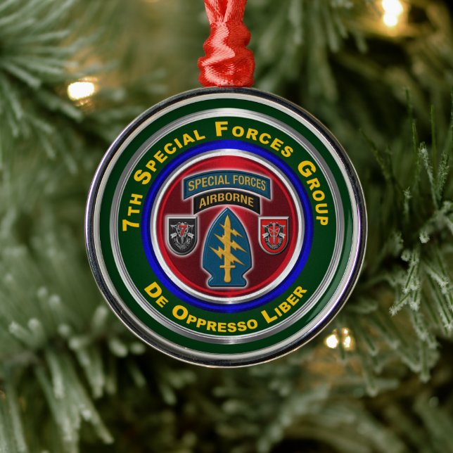 7th Special Forces Group Keepsake Christmas Metal Tree Decoration (Tree)