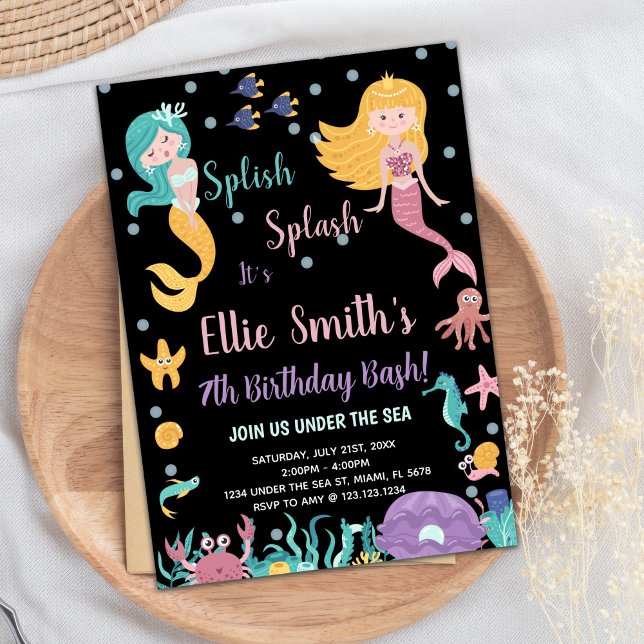 7th Under the sea Blonde Mermaid Invitations (7th Under the sea Blond Mermaid Invitations)