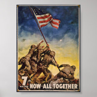7th War Loan, Now... All Together - Vintage War Mi Poster