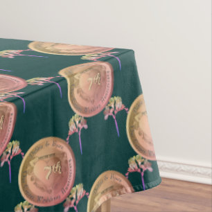 7th Wedding Anniversary Fresia MedallionTablecloth Tablecloth