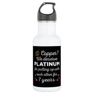 7th Wedding Anniversary I - Copper Funny Couple 532 Ml Water Bottle