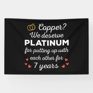 7th Wedding Anniversary I - Copper Funny Couple Banner