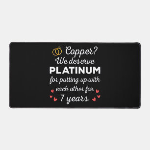 7th Wedding Anniversary I - Copper Funny Couple Desk Mat