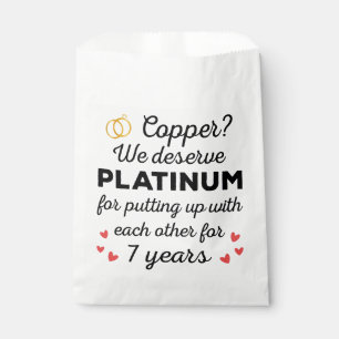 7th Wedding Anniversary I - Copper Funny Couple Favour Bags