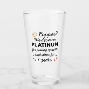 7th Wedding Anniversary I - Copper Funny Couple Glass