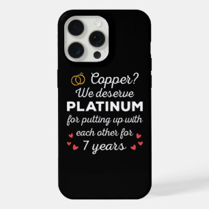 7th Wedding Anniversary I - Copper Funny Couple iPhone 15 Pro Max Case