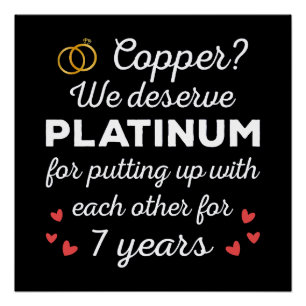 7th Wedding Anniversary I - Copper Funny Couple Poster