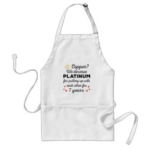7th Wedding Anniversary I - Copper Funny Couple Standard Apron