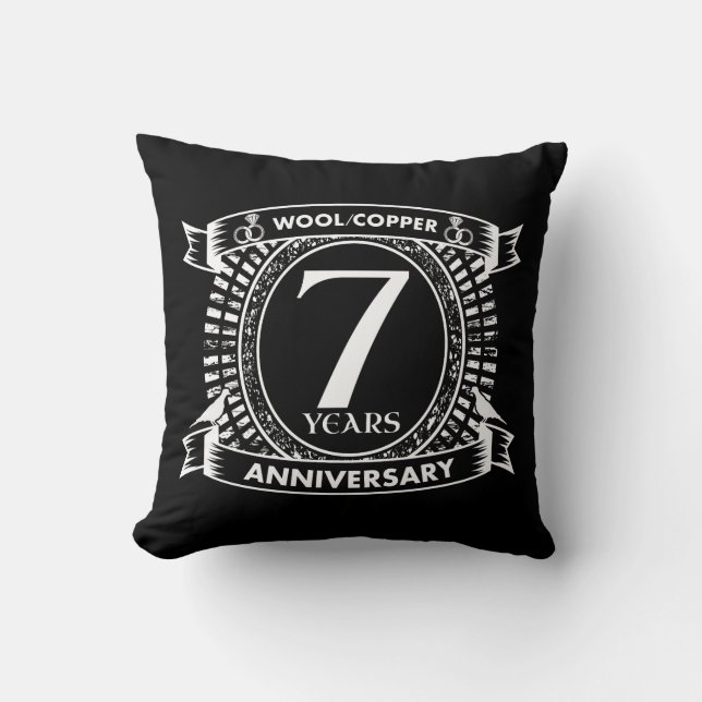 7TH wedding anniversary wool copper Cushion (Front)