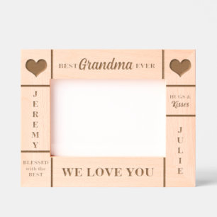 7x5 BEST Grandma Ever Grandkids Names Etched Frames