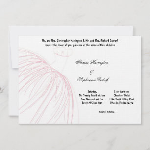 7x5 Light Pink Dress Wedding Invitation