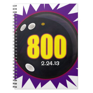 800 Club, Bowling 800 Series, Bowling Ball Theme, Spiral Notebook