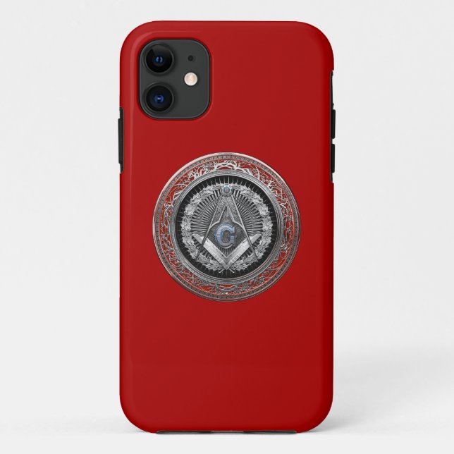 [800] Master Mason - Silver Square & Compasses Case-Mate iPhone Case (Back)