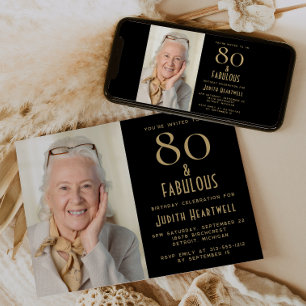 80 and Fabulous   80th Birthday Party Invitation