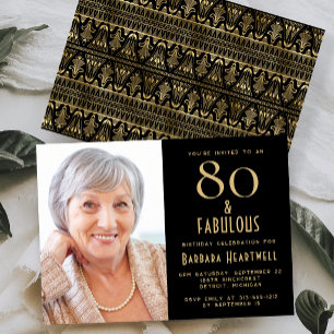80 and Fabulous 80th Birthday Party Invitation