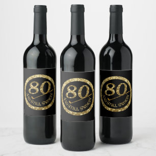 80 And Still Swingin' Napkins Wine Label