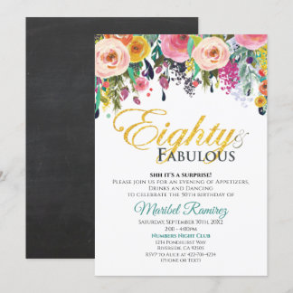 80 Anniversary Fabulous Invitation